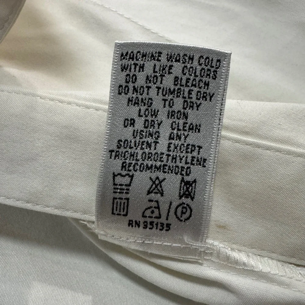 Lafayette 148 New York Womens 16 White Pintuck Button Up Shirt Long Sleeve - Picture 7 of 8